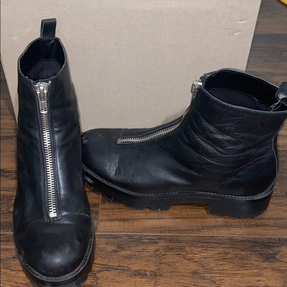 Black chunky boots